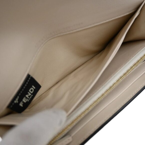 FENDI Logo Peekaboo Long Wallet Leather Black GHW Italy 83RF639 - Picture 10 of 16